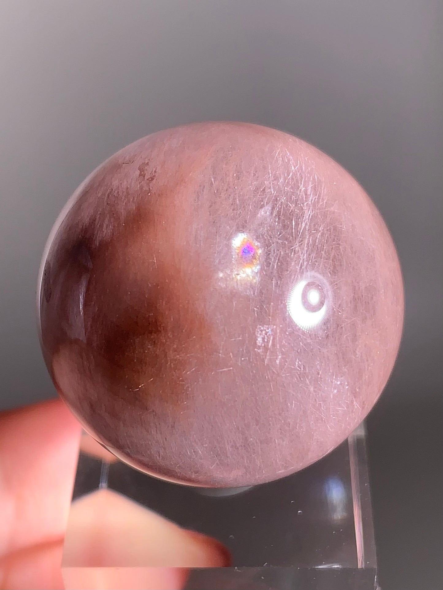 Pinkish-Purple Amphibole Sphere – Rare Collector’s Crystal from Brazil