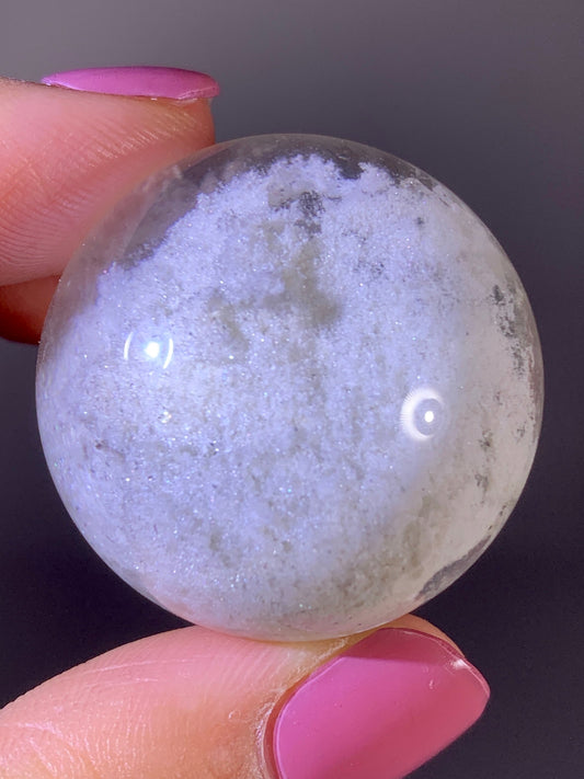 Collector’s Grade Sparkling Pure White Garden Quartz Sphere | Brazil