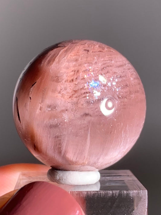 Pink Amphibole Sphere – Rare Collector’s Crystal from Brazil
