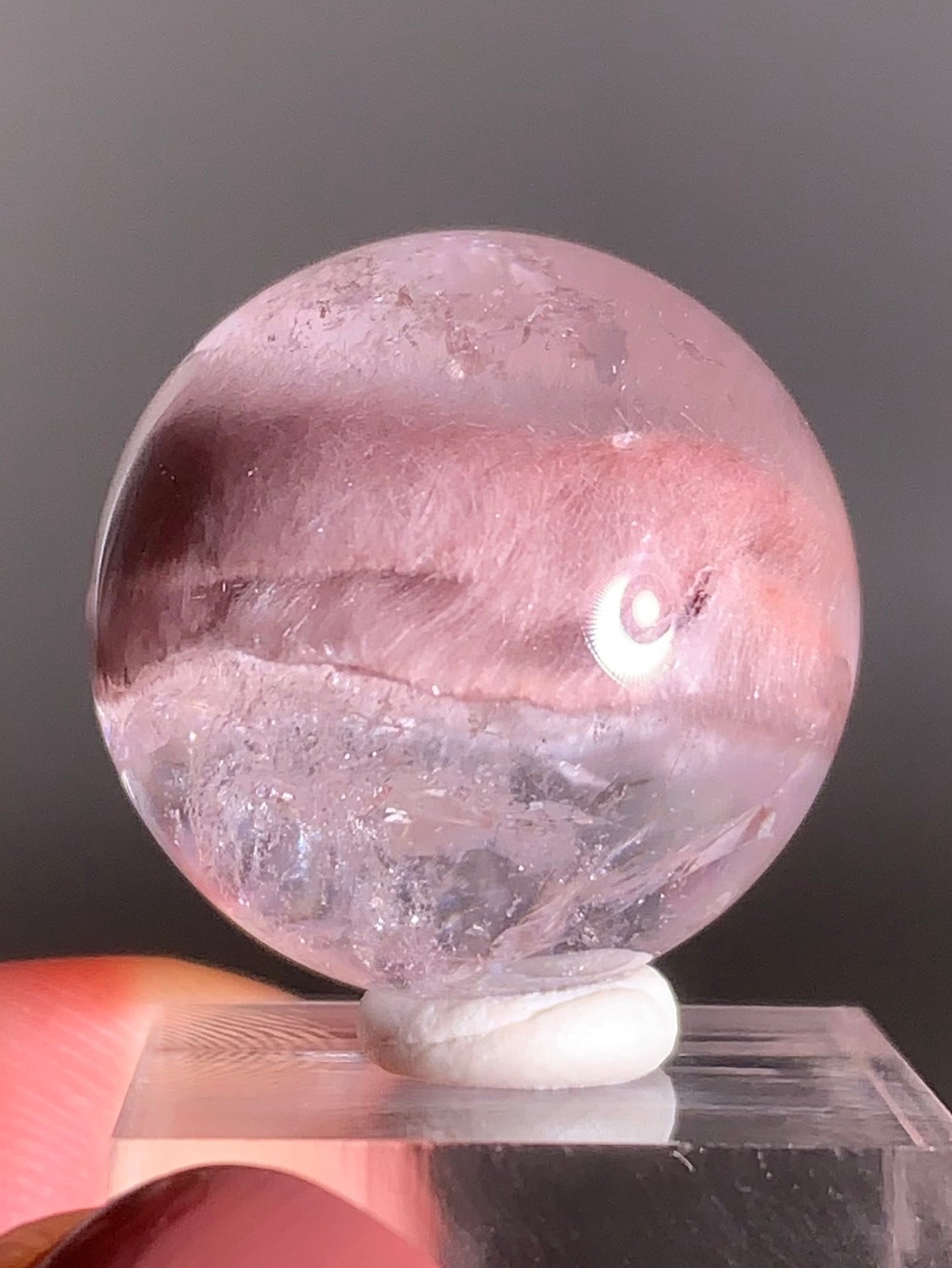 Pink Amphibole Sphere – Rare Collector’s Crystal from Brazil