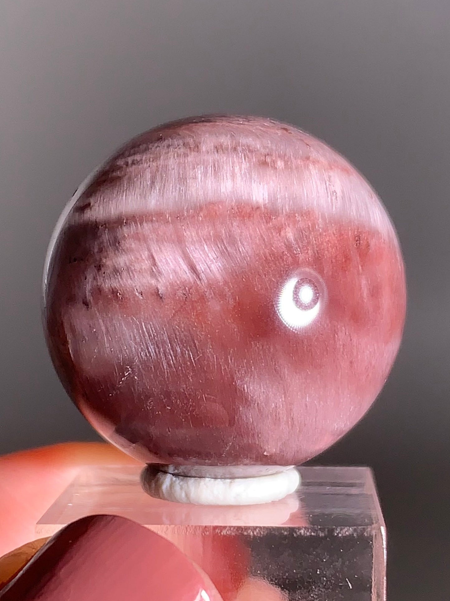 Pinkish-Purple Amphibole Sphere – Rare Collector’s Crystal from Brazil