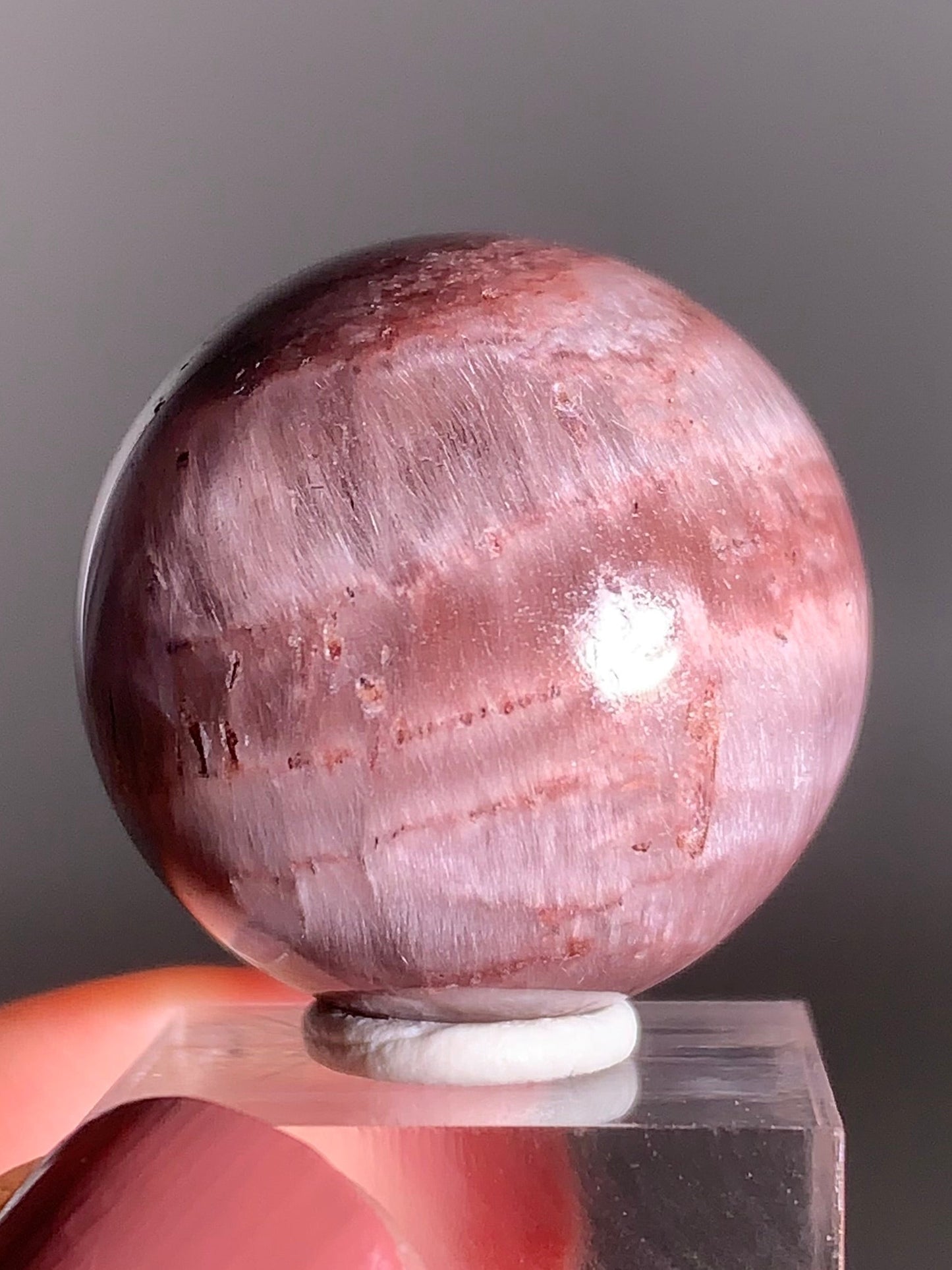Pinkish-Purple Amphibole Sphere – Rare Collector’s Crystal from Brazil