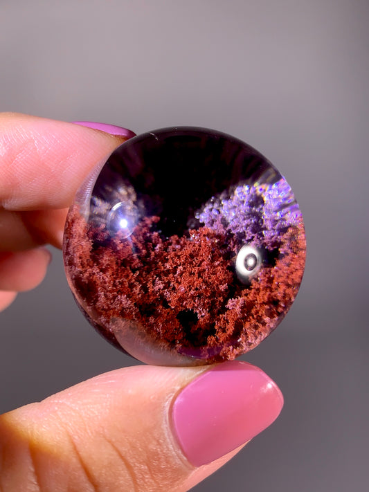 Collector’s Grade Sparkling Red, Pink & Purple Four-Season Garden Quartz Sphere | Brazil
