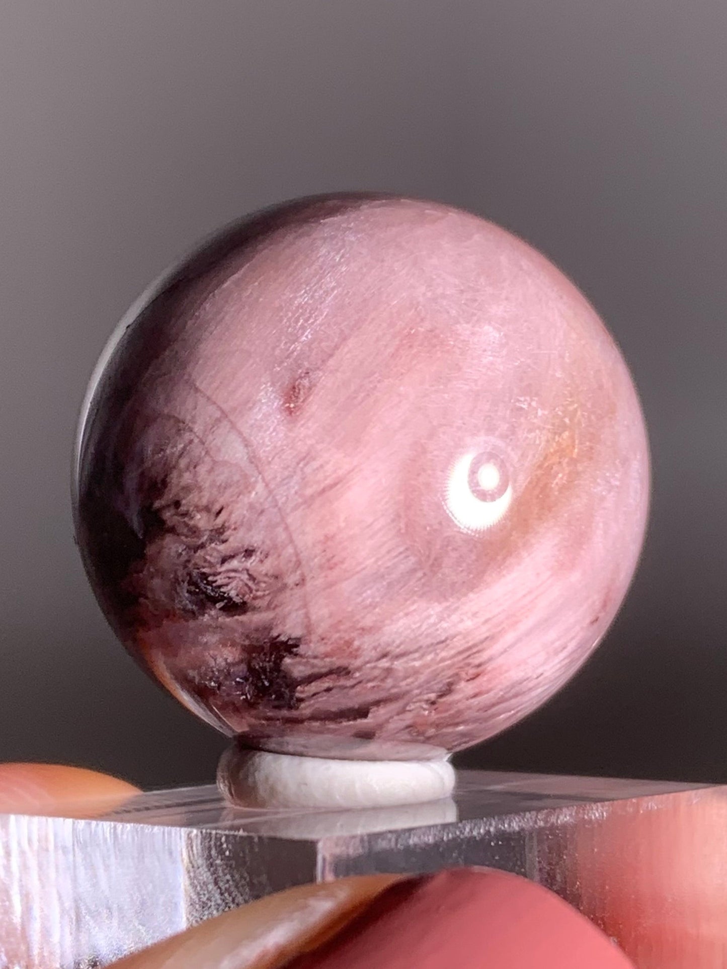 Pinkish-Purple Amphibole Sphere – Rare Collector’s Crystal from Brazil