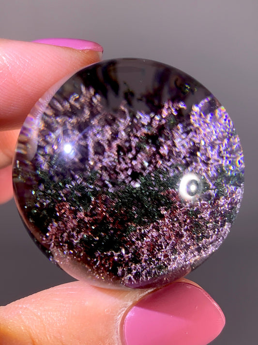 Collector’s Grade Sparkling Red, Pink & Green Four-Season Garden Quartz Sphere | Brazil
