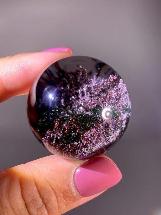 Collector’s Grade Sparkling Red, Pink & Green Four-Season Garden Quartz Sphere | Brazil