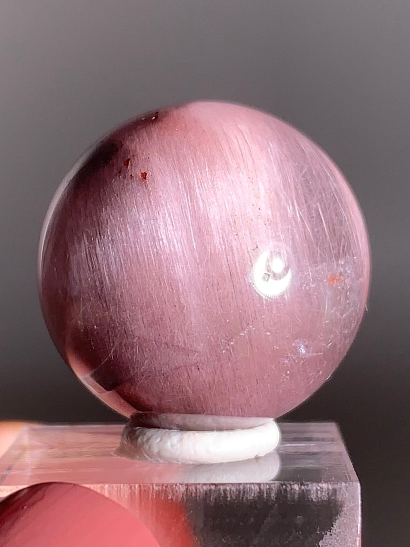 Pinkish-Purple Amphibole Sphere – Rare Collector’s Crystal from Brazil