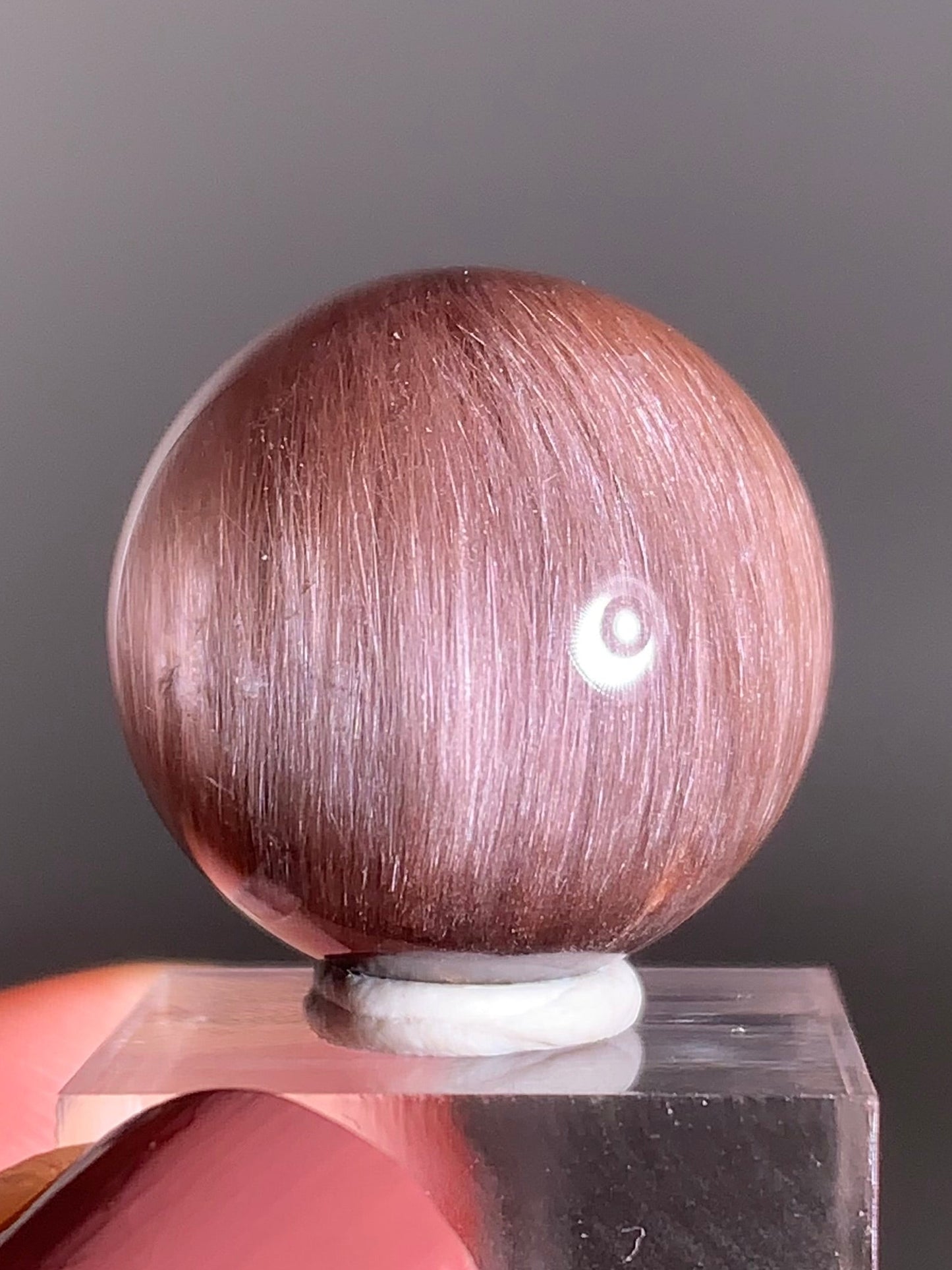 Pinkish-Purple Amphibole Sphere – Rare Collector’s Crystal from Brazil