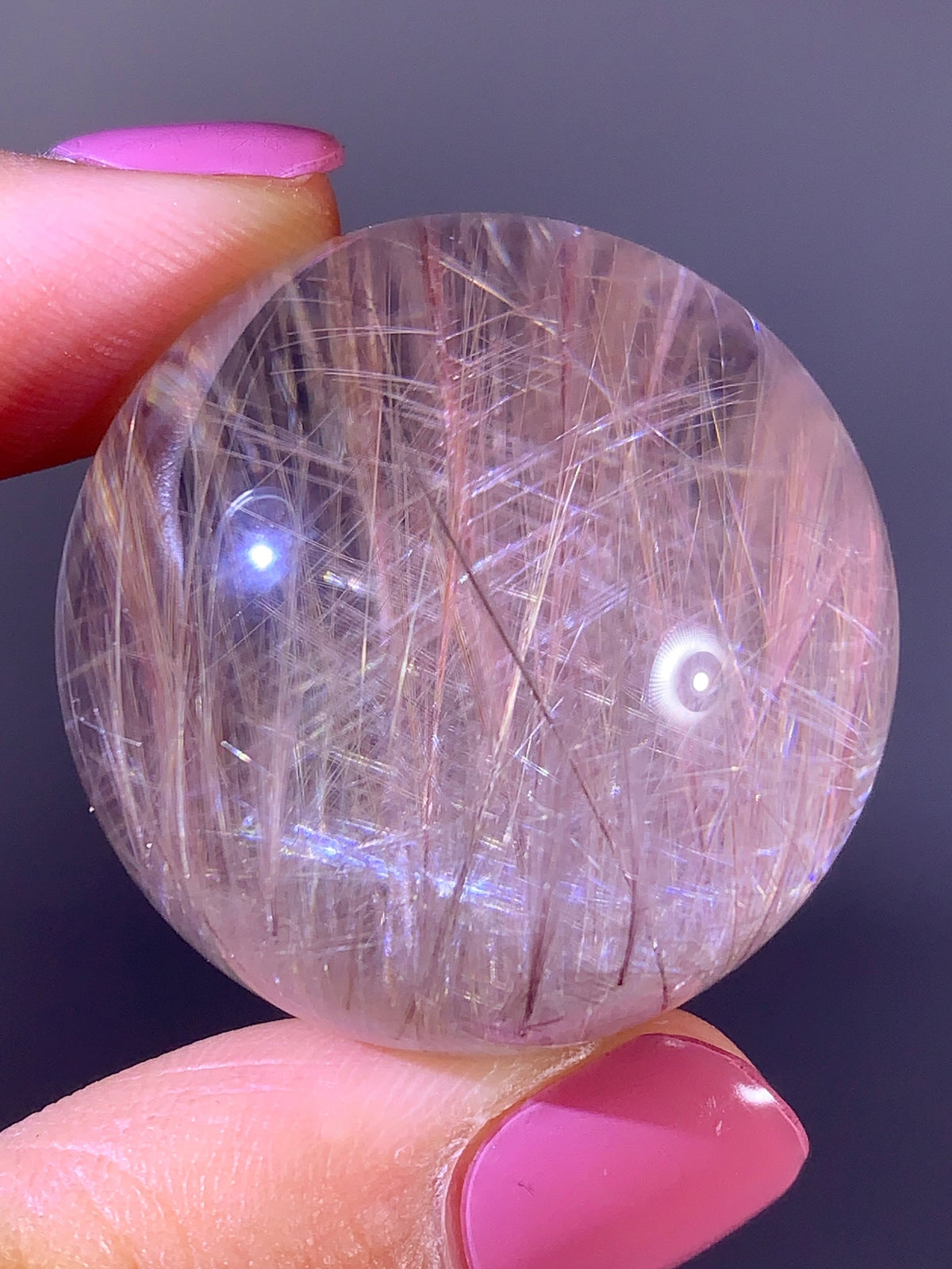 Rare Collector’s Grade Pink Tree-Shaped Rutile Quartz Sphere | Brazil