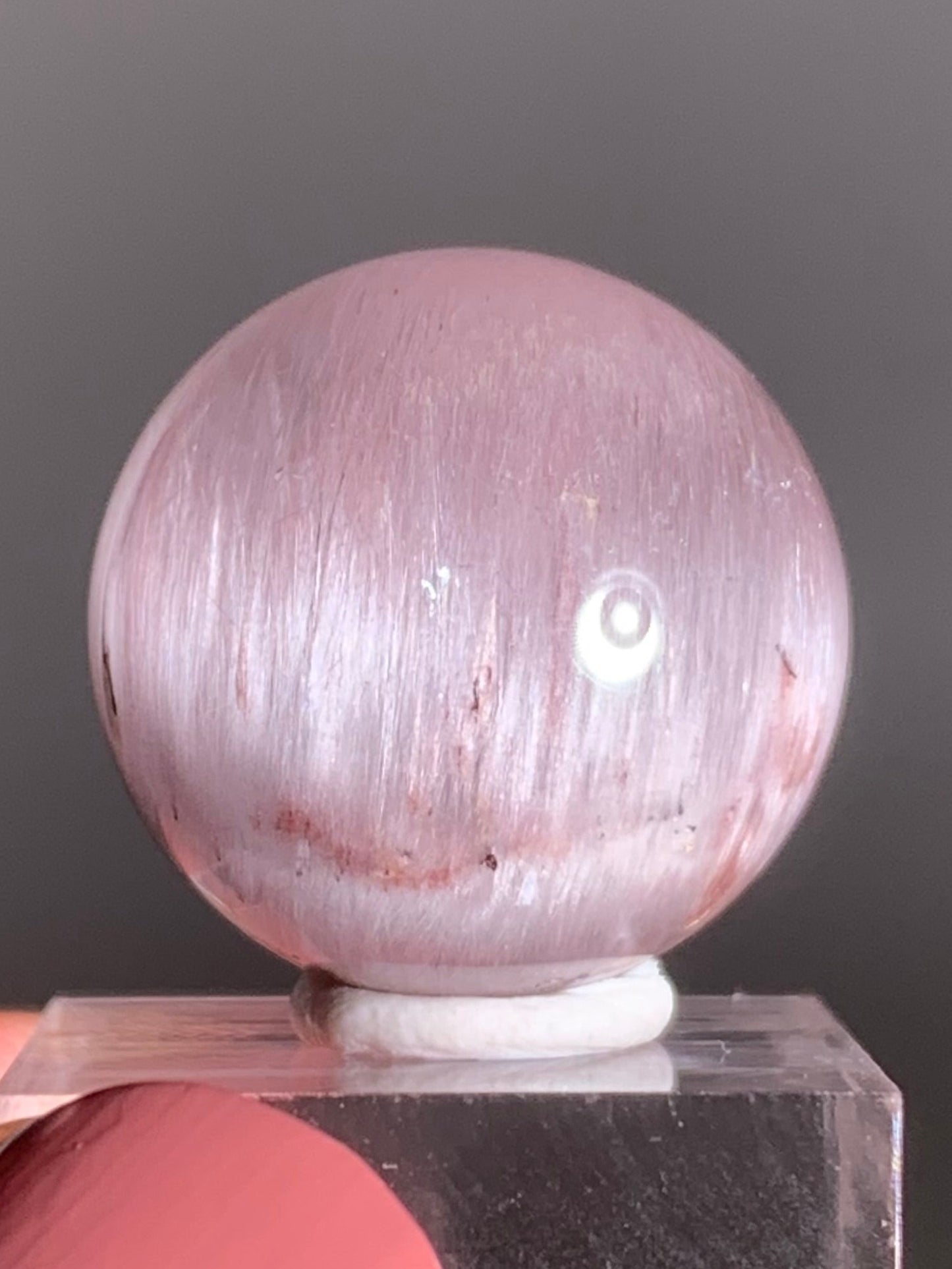 Pinkish-Purple Amphibole Sphere – Rare Collector’s Crystal from Brazil