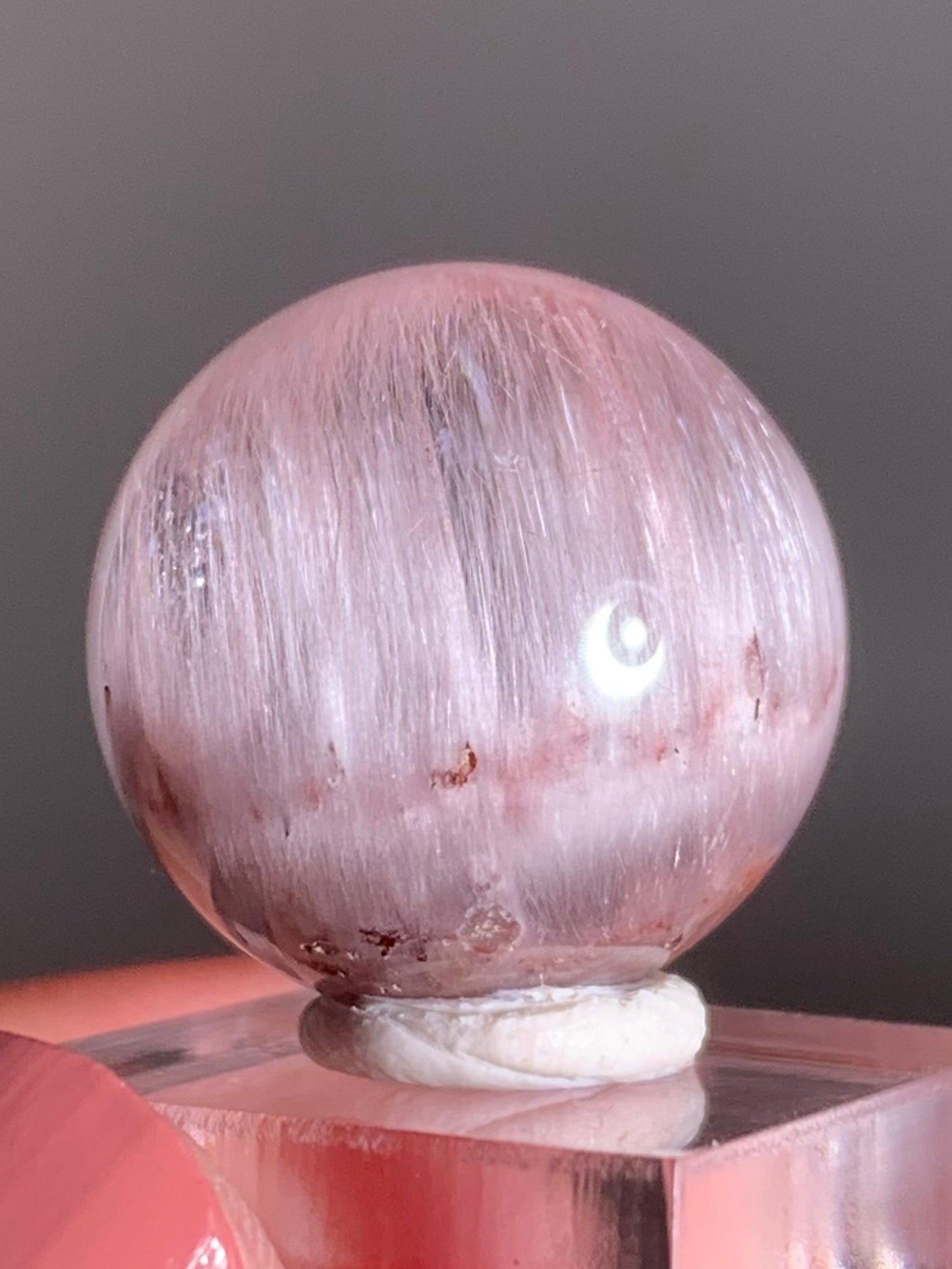 Pinkish-Purple Amphibole Sphere – Rare Collector’s Crystal from Brazil