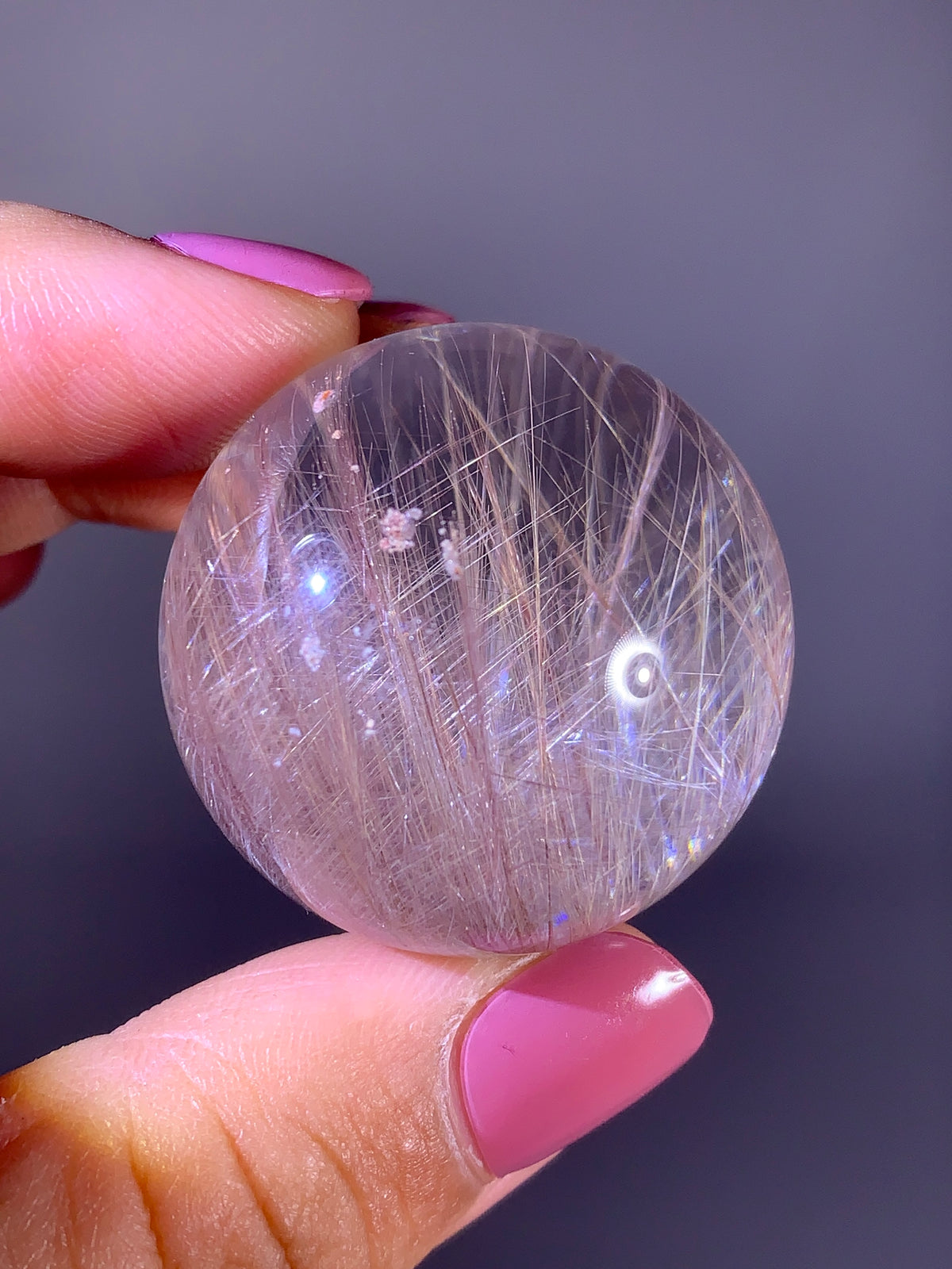 Rare Collector’s Grade Pink Tree-Shaped Rutile Quartz Sphere | Brazil