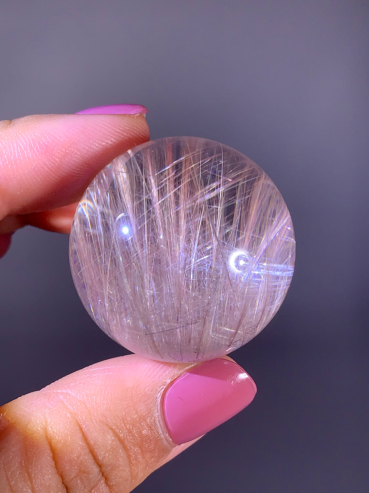 Rare Collector’s Grade Pink Tree-Shaped Rutile Quartz Sphere | Brazil