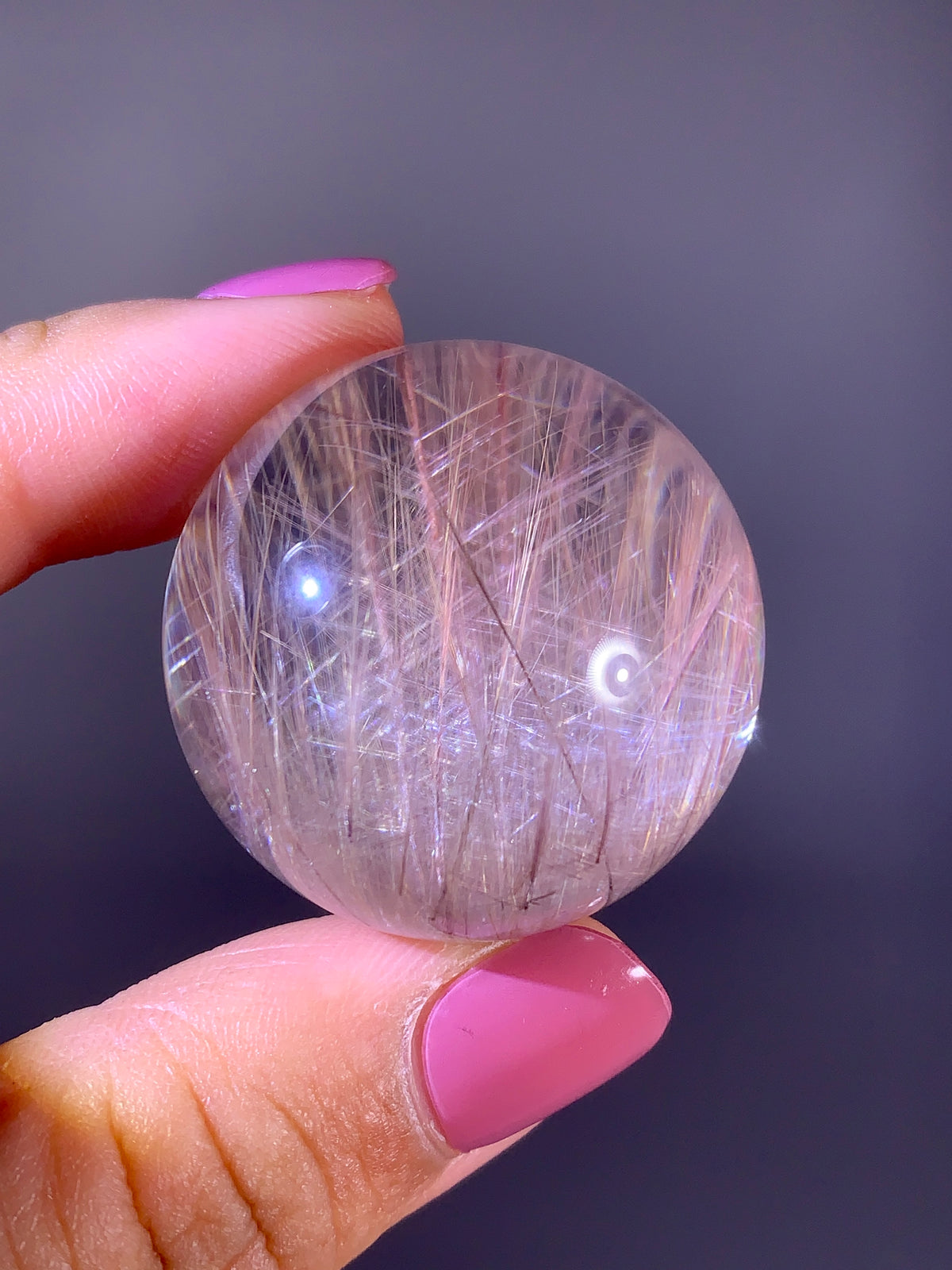 Rare Collector’s Grade Pink Tree-Shaped Rutile Quartz Sphere | Brazil