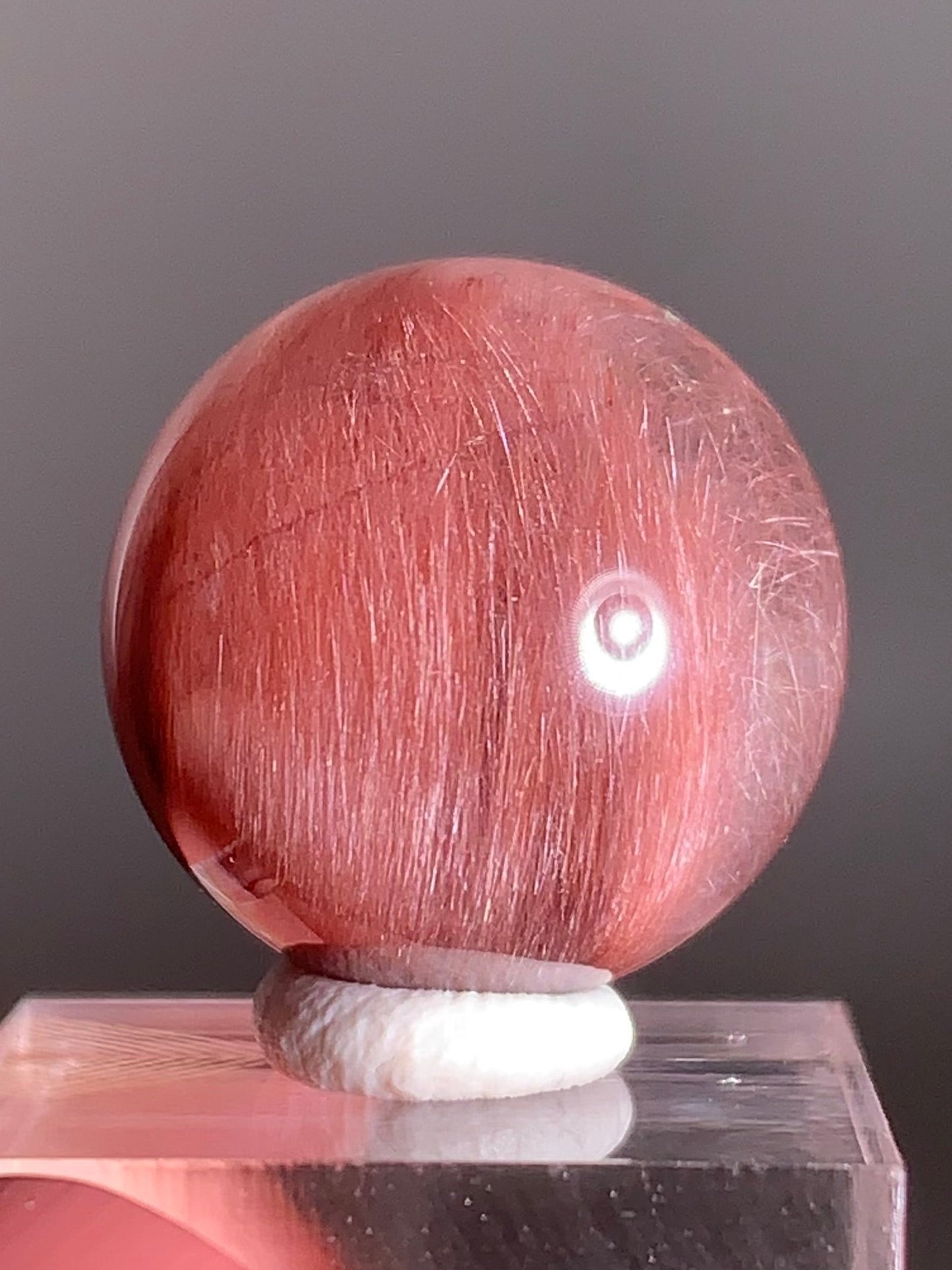 Pink Amphibole Sphere – Rare Collector’s Crystal from Brazil