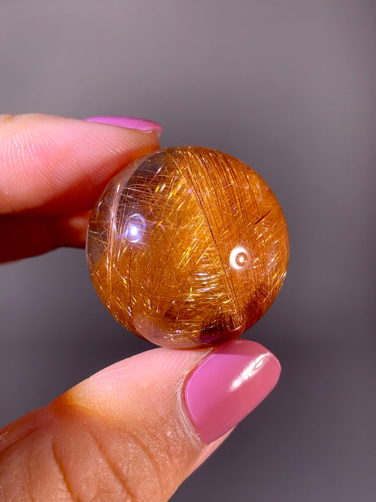 Collector’s Grade Shiny Copper Rutile Quartz Sphere | Brazil