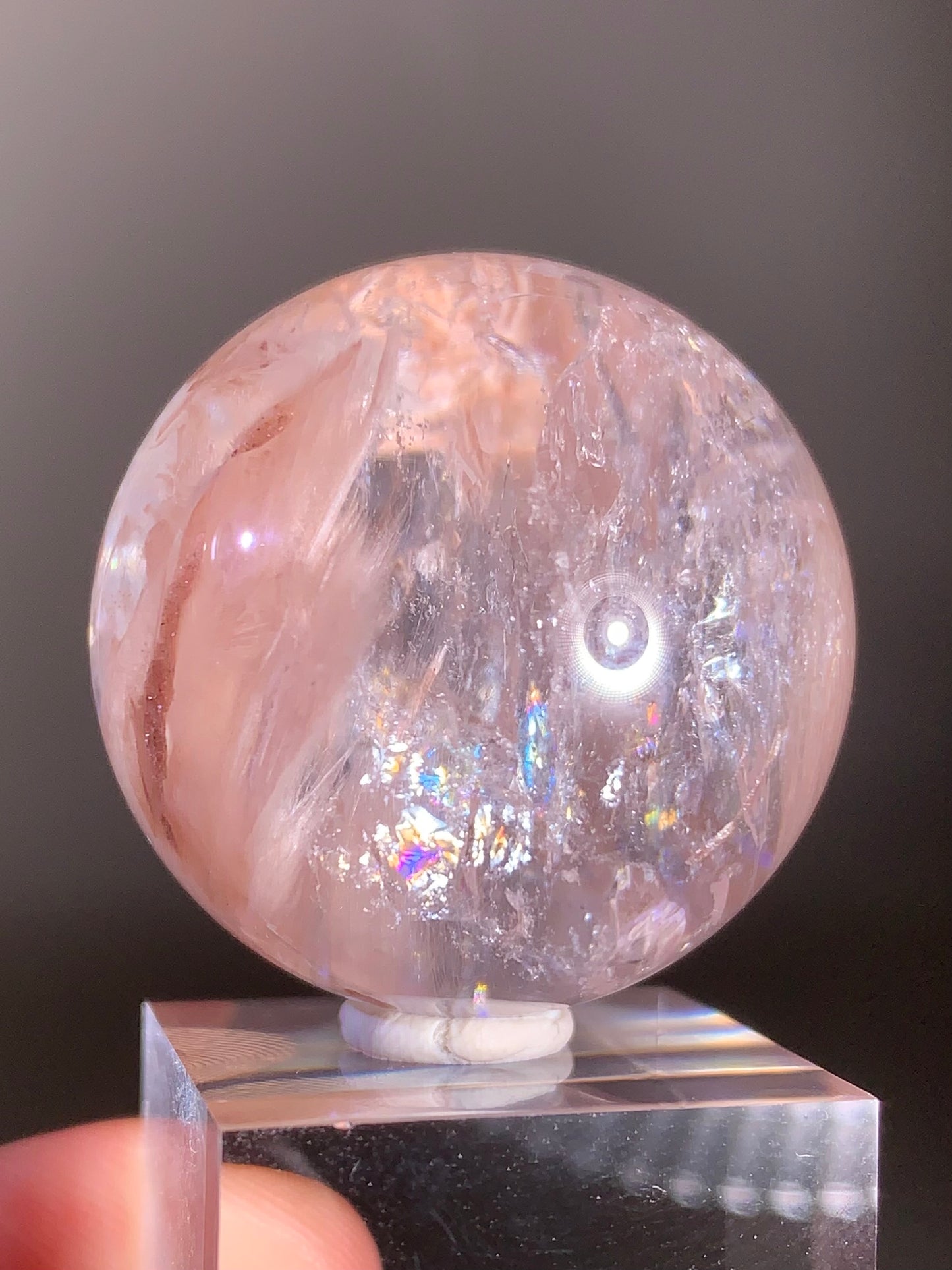 Pink Amphibole Sphere – Rare Collector’s Crystal from Brazil