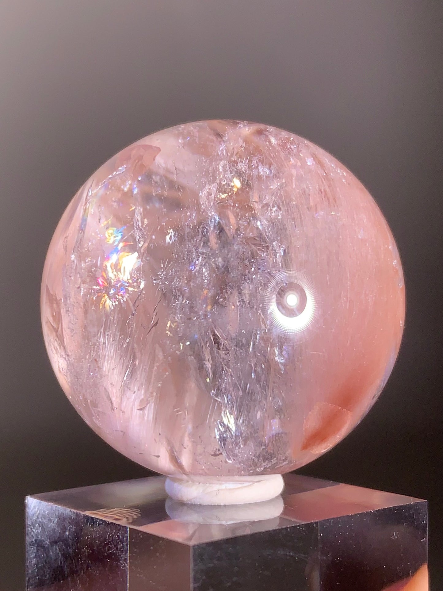 Pink Amphibole Sphere – Rare Collector’s Crystal from Brazil