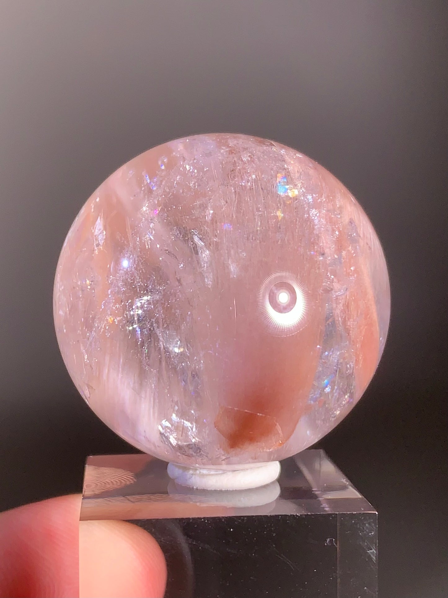 Pink Amphibole Sphere – Rare Collector’s Crystal from Brazil