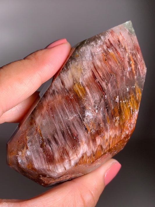 Pink Amphibole Polished Freeform | Rare Collector’s Crystal from Brazil
