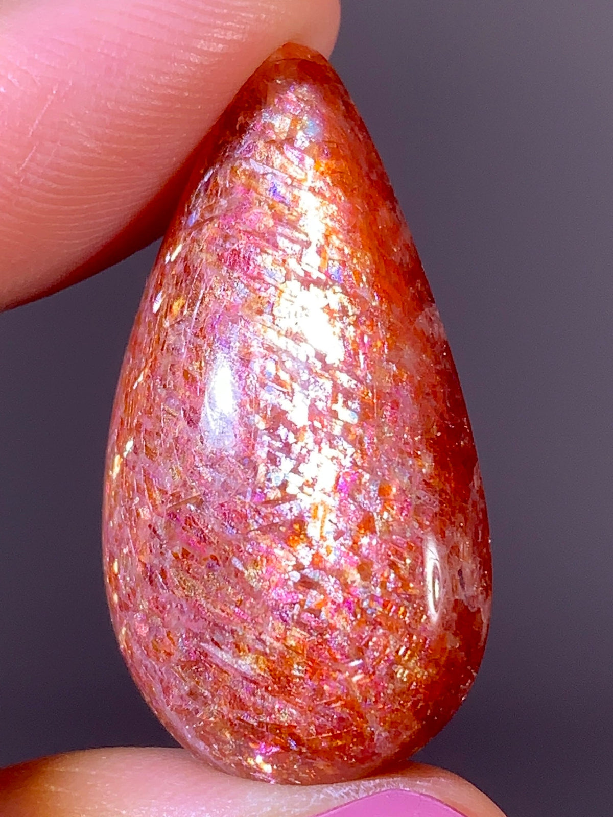 High-Quality Natural Sunstone Teardrop | Tanzania