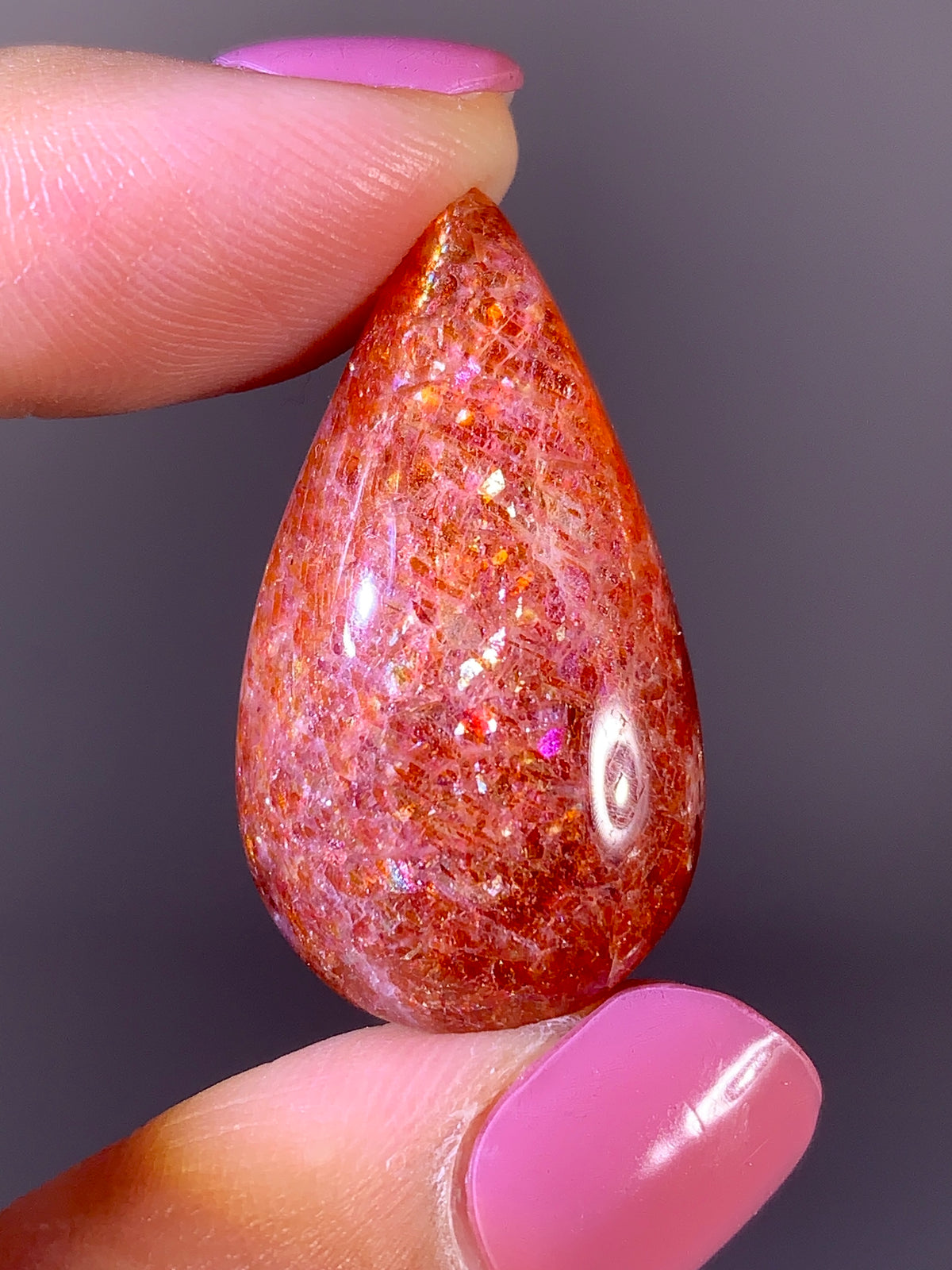 High-Quality Natural Sunstone Teardrop | Tanzania