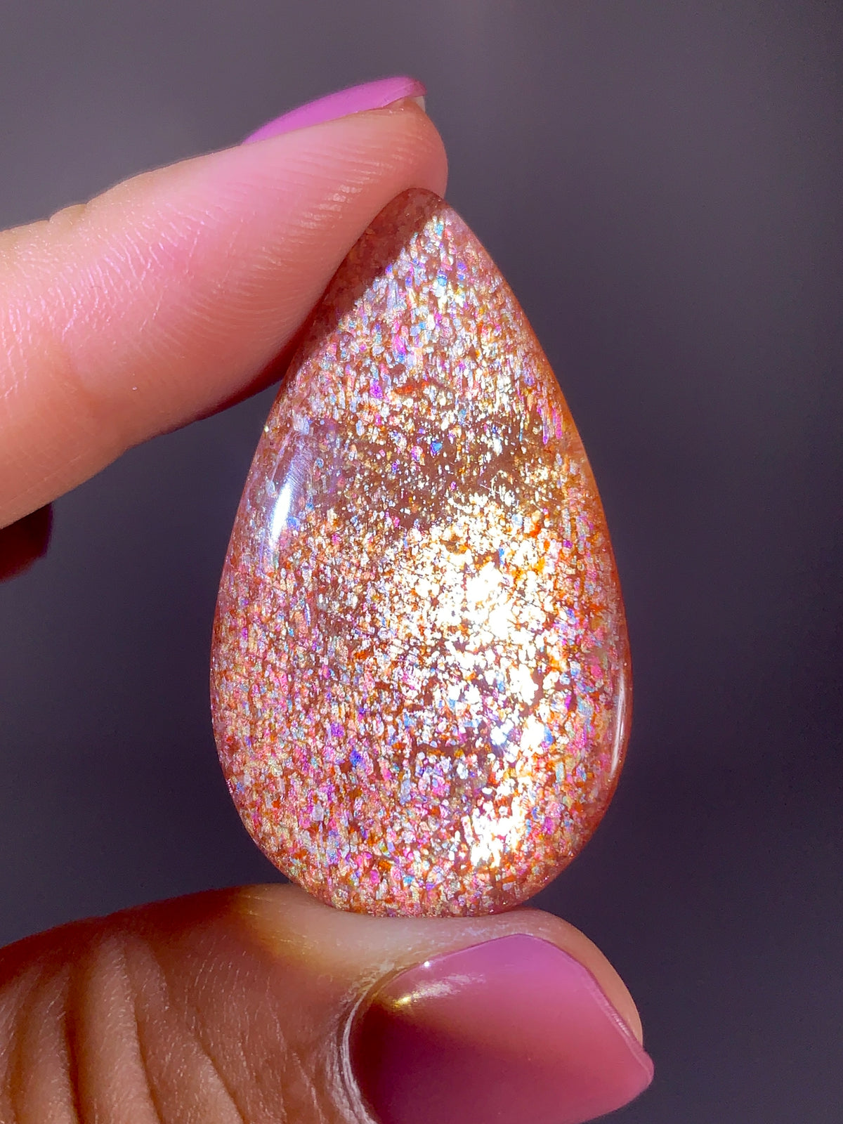 High-Quality Natural Sunstone Teardrop | Tanzania