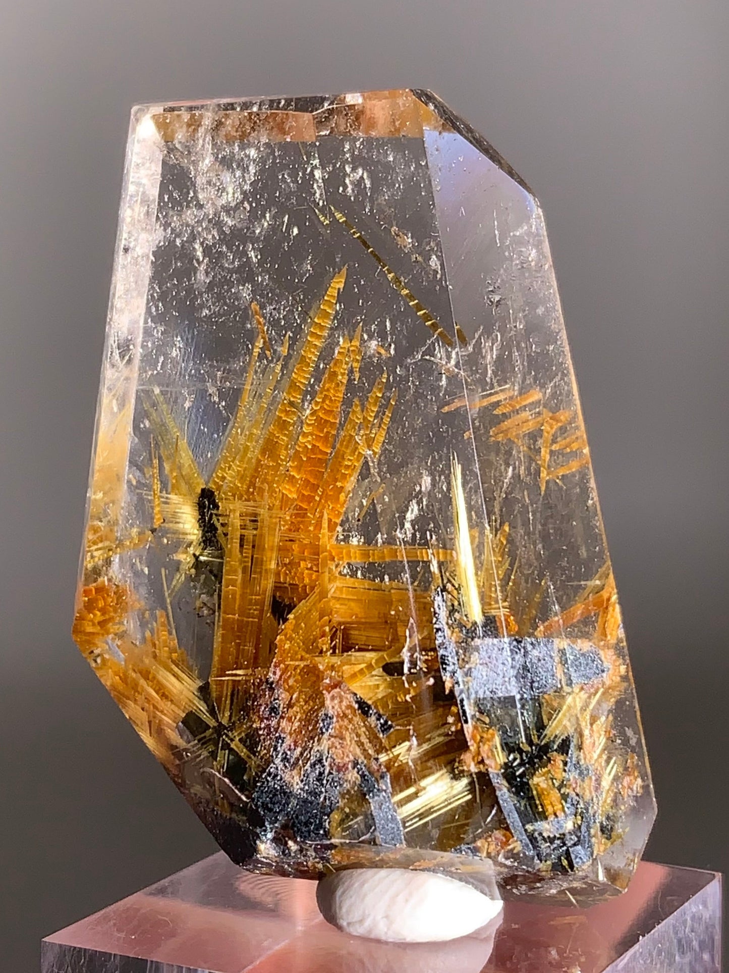 Novo Horizonte Rutile on Hematite Polished Freeform | From Brazil