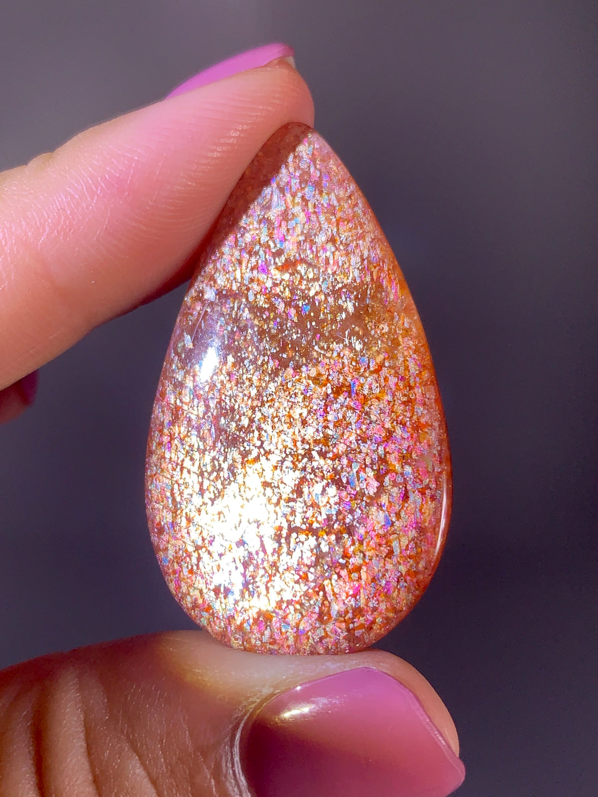 High-Quality Natural Sunstone Teardrop | Tanzania