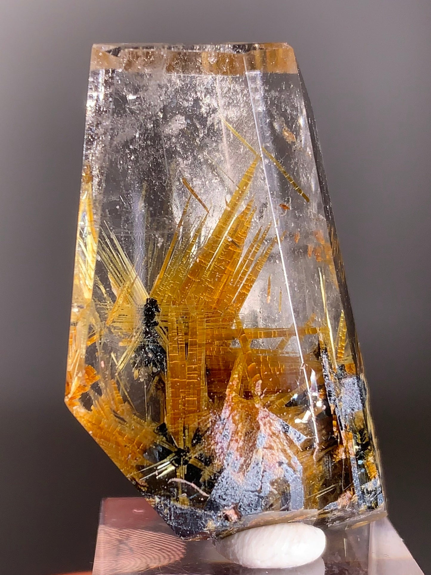 Novo Horizonte Rutile on Hematite Polished Freeform | From Brazil