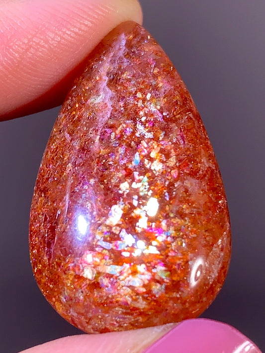 High-Quality Natural Sunstone Teardrop | Tanzania
