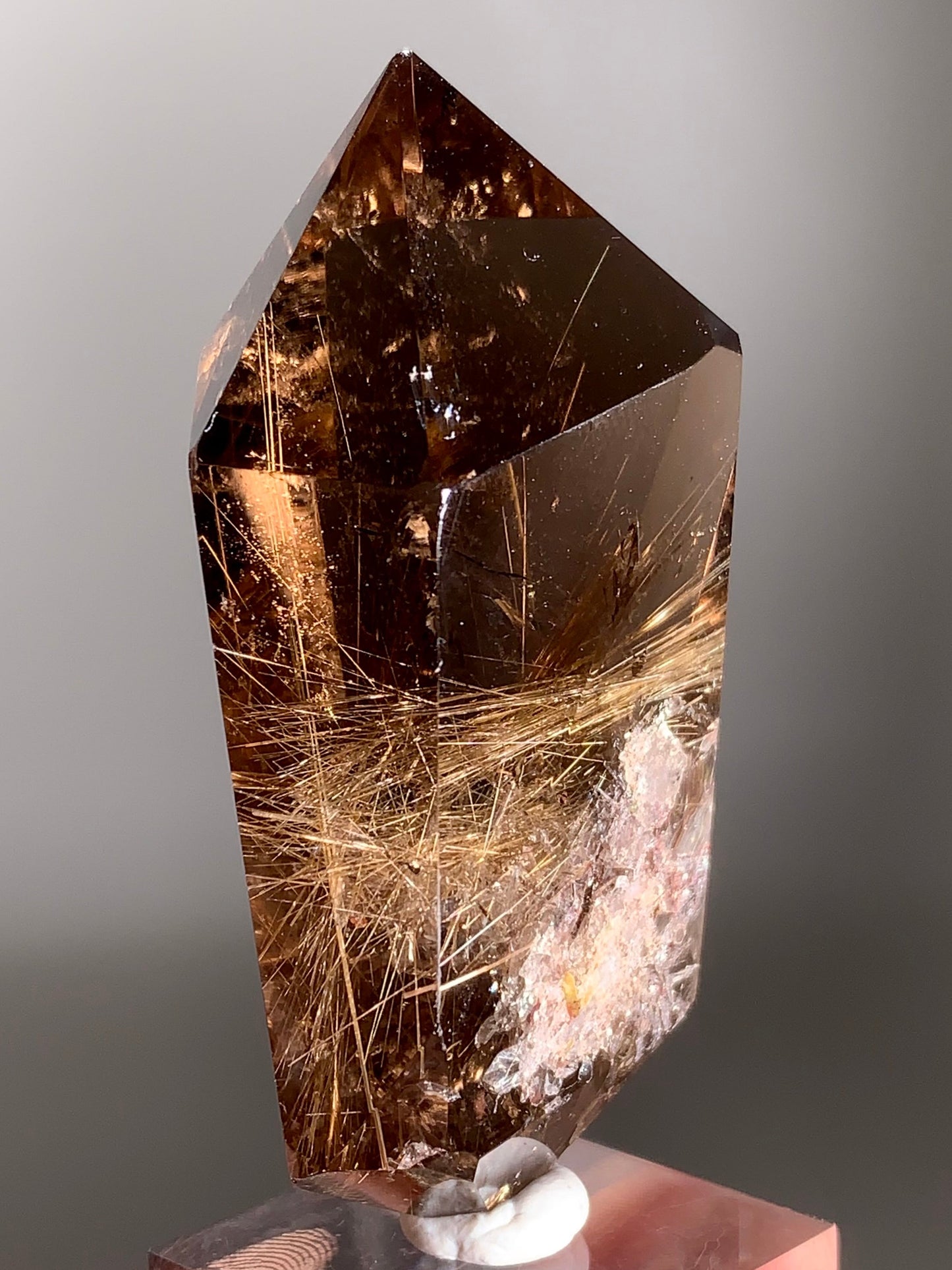 High-Quality Gold Rutile in Smoky Quartz with Manifestation Cluster | Double Terminated Crystal from Brazil
