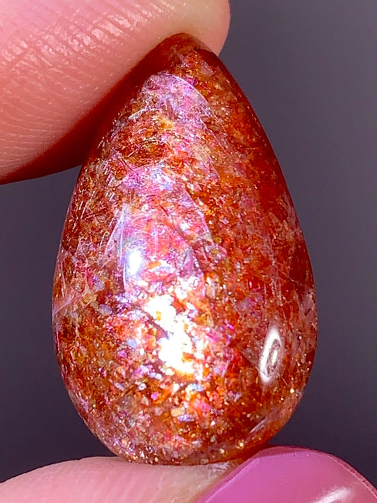 High-Quality Natural Sunstone Teardrop | Tanzania