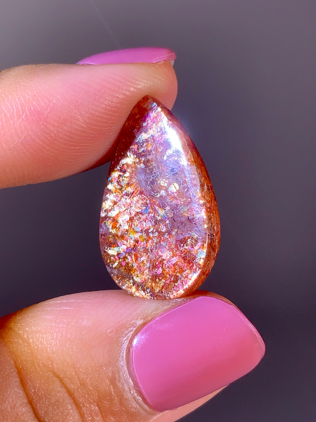 High-Quality Natural Sunstone Teardrop | Tanzania