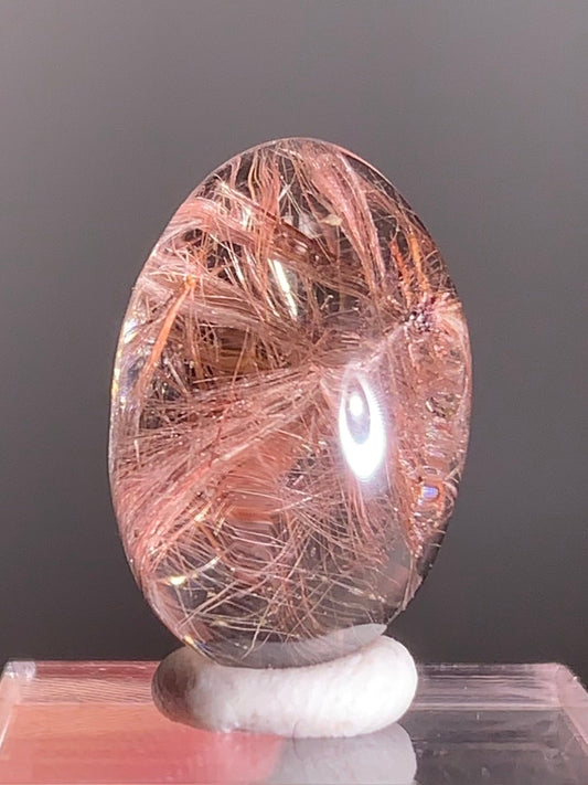 High-Quality Pink Rutile Cabochon | From Brazil
