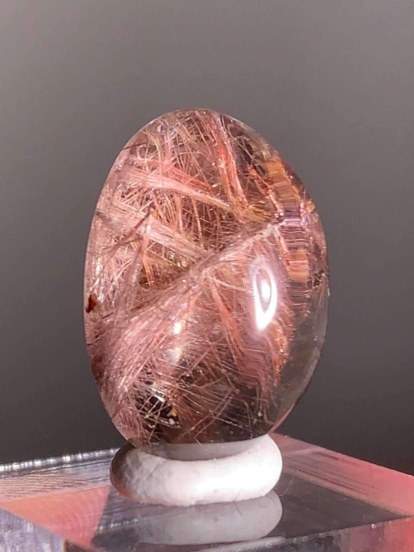 High-Quality Pink Rutile Cabochon | From Brazil