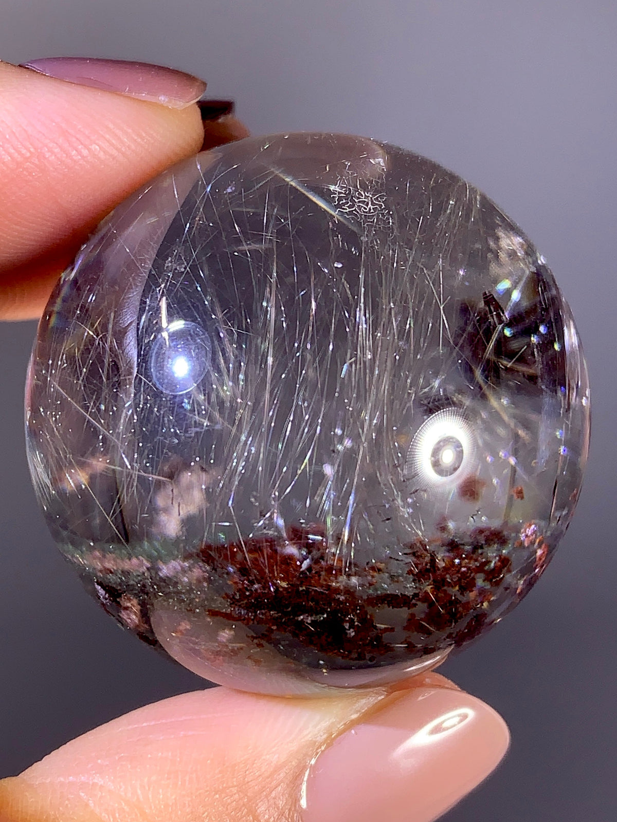 Collector’s Grade Ancient Rune Pattern Shooting Star Gold Rutile Garden Quartz Sphere | Brazil