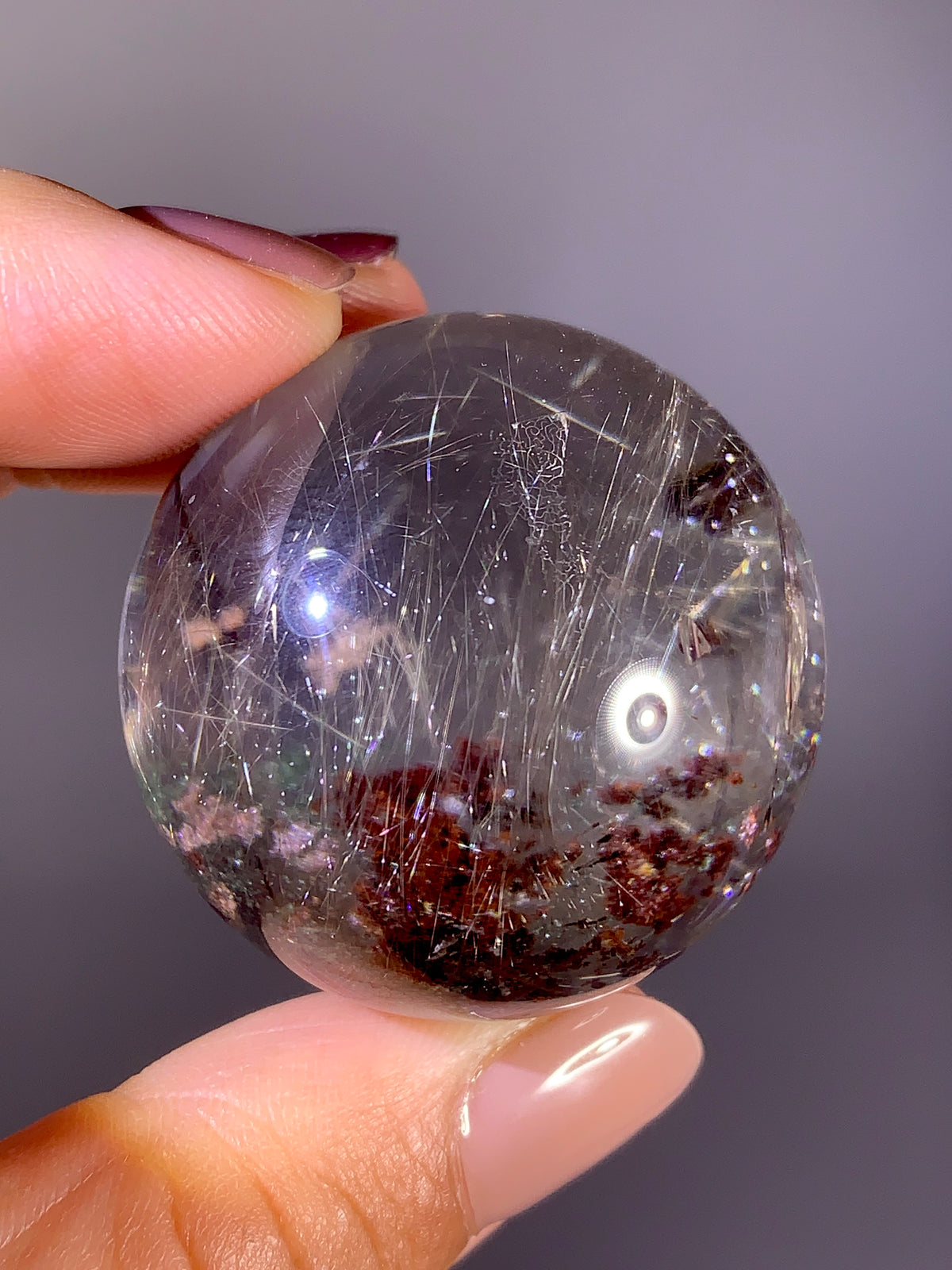 Collector’s Grade Ancient Rune Pattern Shooting Star Gold Rutile Garden Quartz Sphere | Brazil