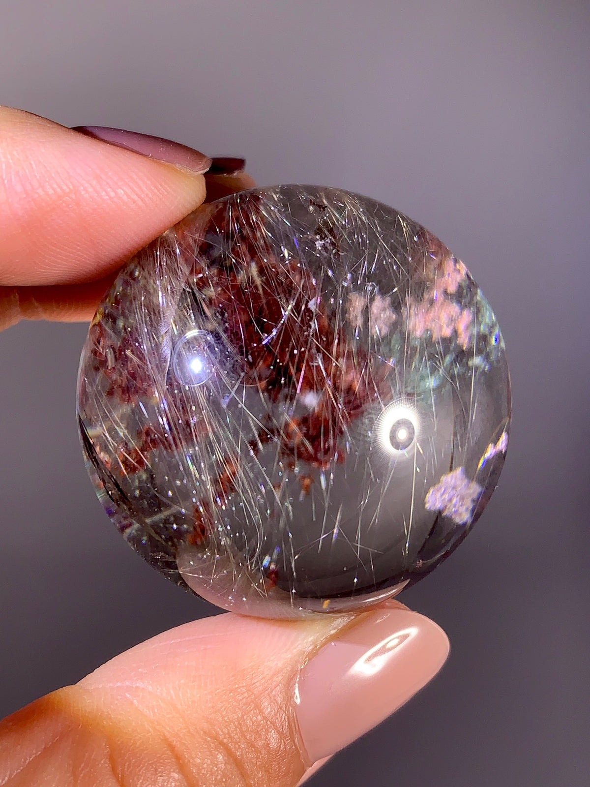 Collector’s Grade Ancient Rune Pattern Shooting Star Gold Rutile Garden Quartz Sphere | Brazil