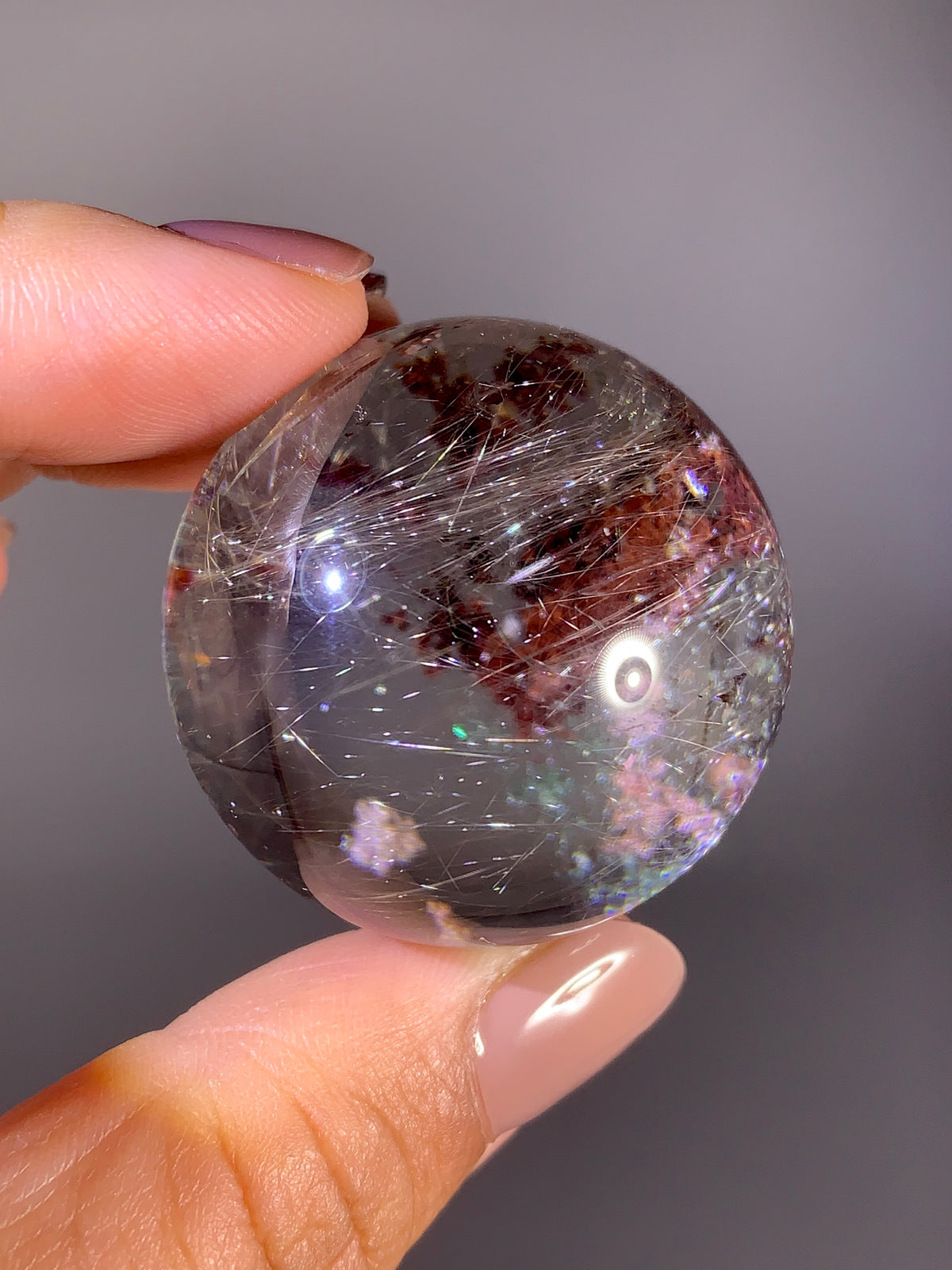 Collector’s Grade Ancient Rune Pattern Shooting Star Gold Rutile Garden Quartz Sphere | Brazil