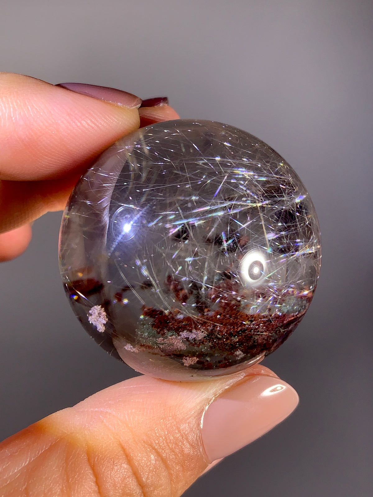 Collector’s Grade Ancient Rune Pattern Shooting Star Gold Rutile Garden Quartz Sphere | Brazil