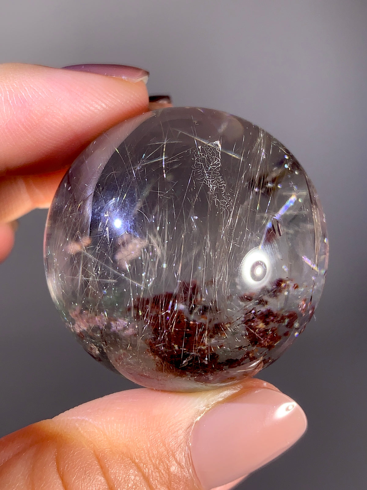 Collector’s Grade Ancient Rune Pattern Shooting Star Gold Rutile Garden Quartz Sphere | Brazil