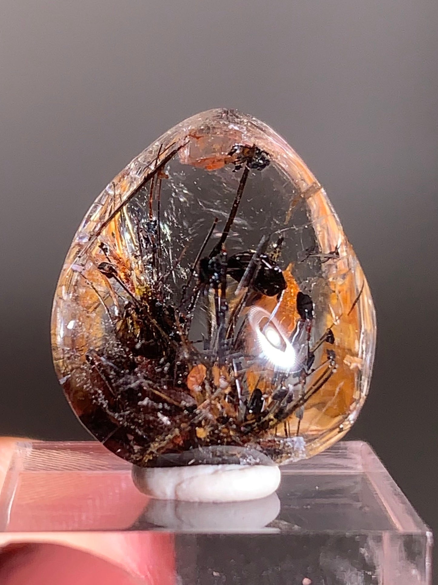 Rare Black & Gold Rutile Quartz with Shiny Hematite & Mica Polished Freeform From Brazil