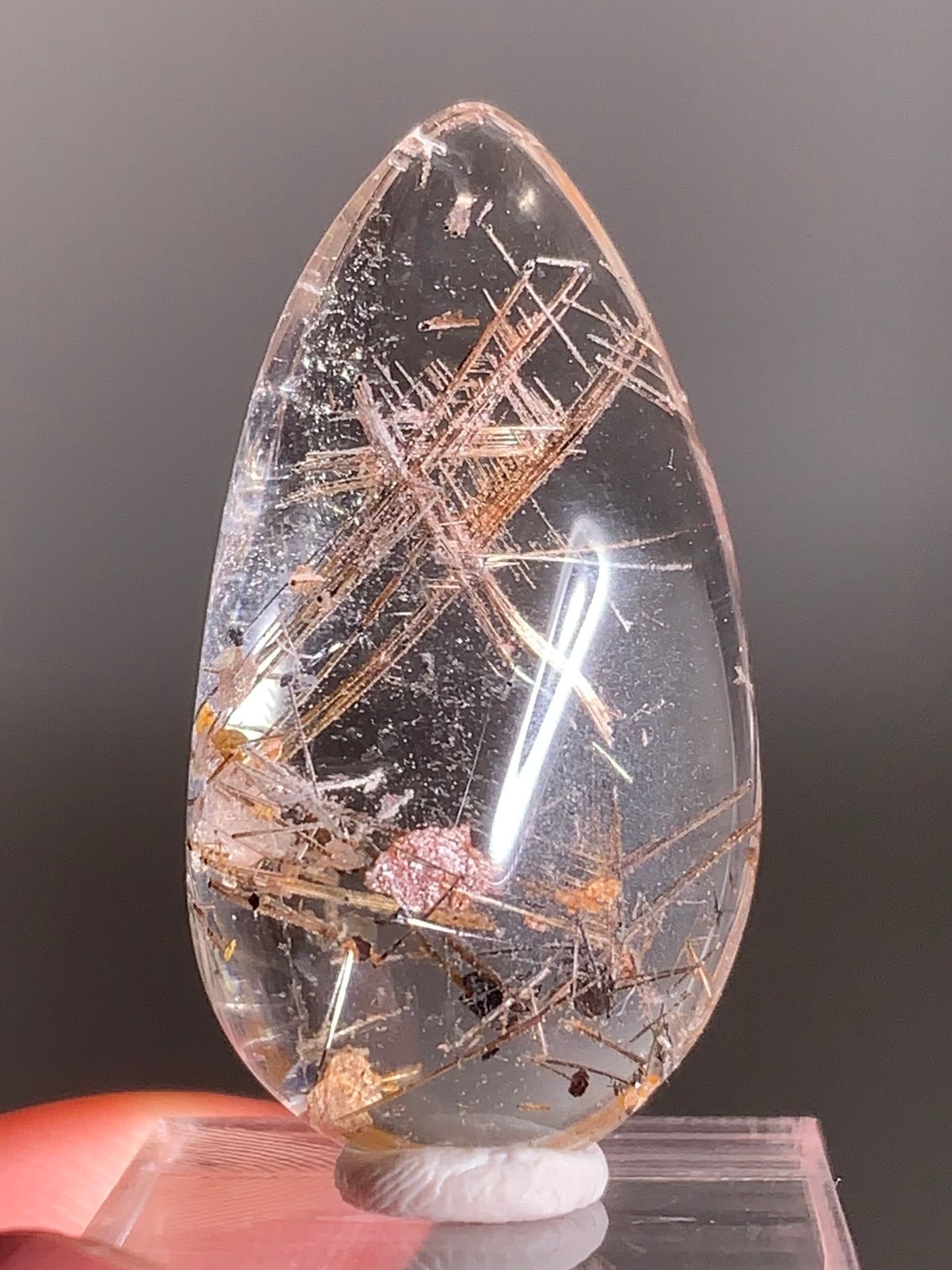 Rare Lattice Gold Rutile with Shiny Hematite, Mica & Pink Garden Quartz Polished Freeform From Brazil