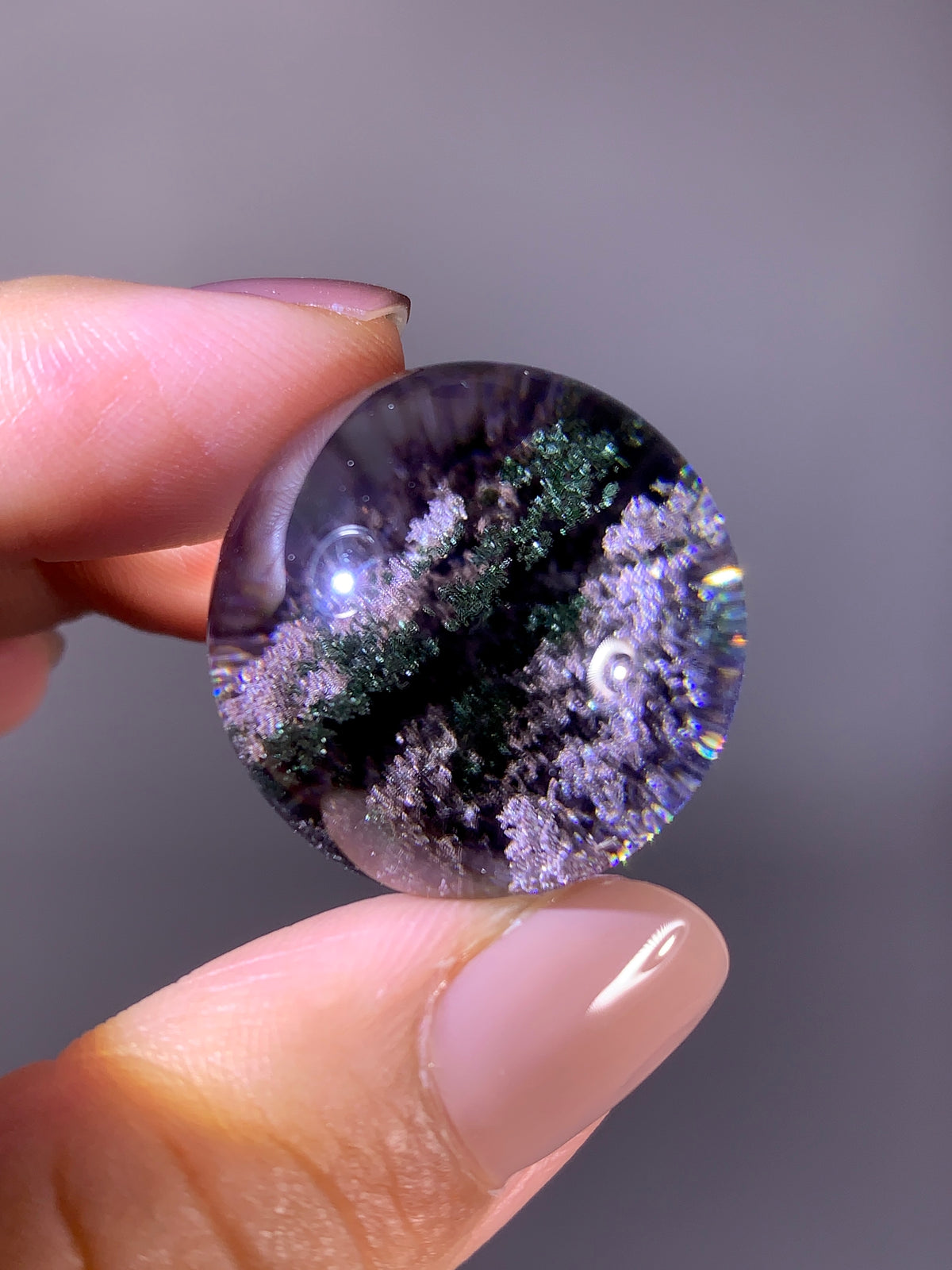 Collector’s Grade Sparkling Pink & Green Garden Quartz Sphere | Brazil