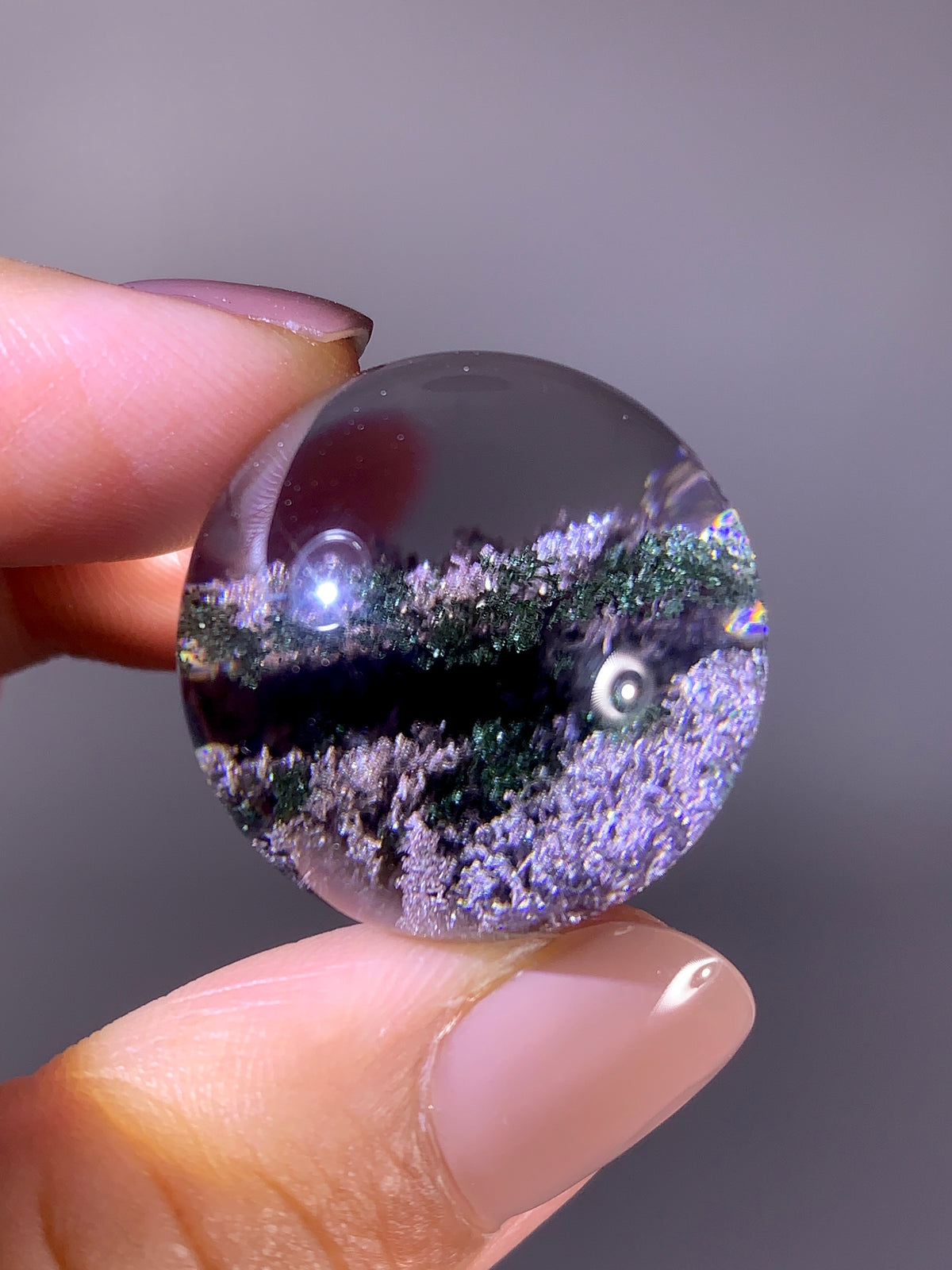 Collector’s Grade Sparkling Pink & Green Garden Quartz Sphere | Brazil
