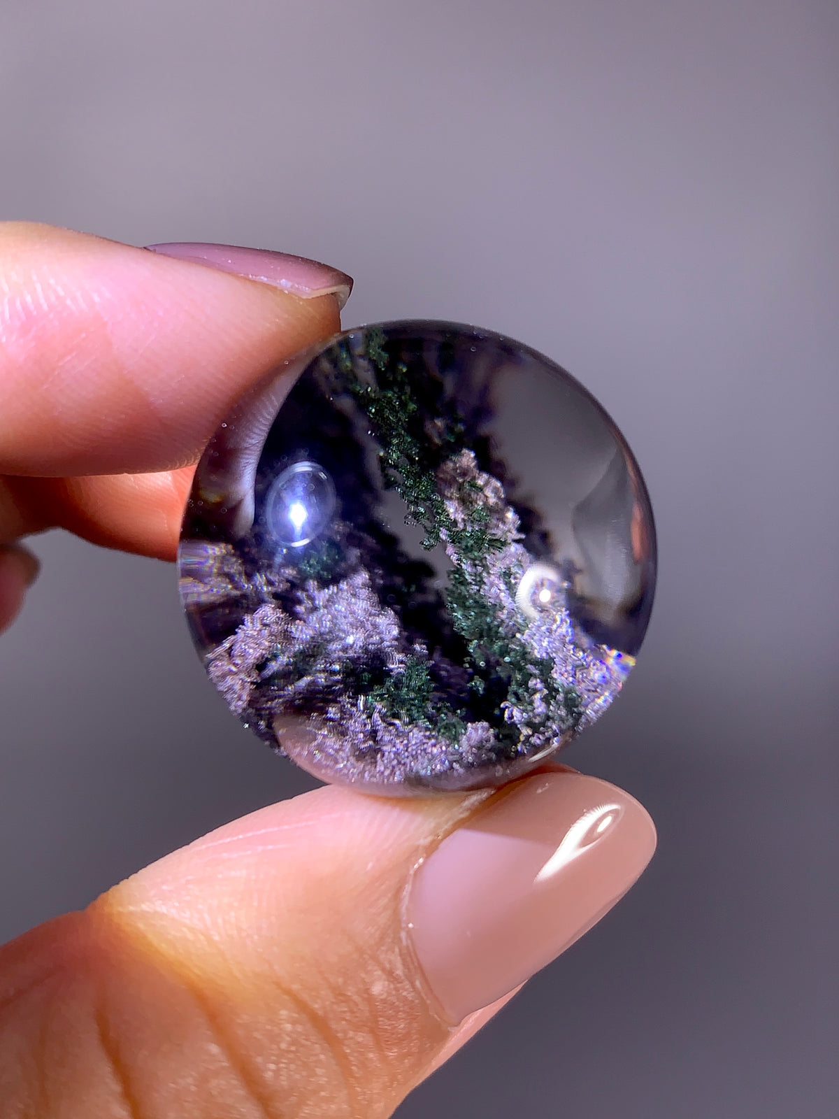 Collector’s Grade Sparkling Pink & Green Garden Quartz Sphere | Brazil