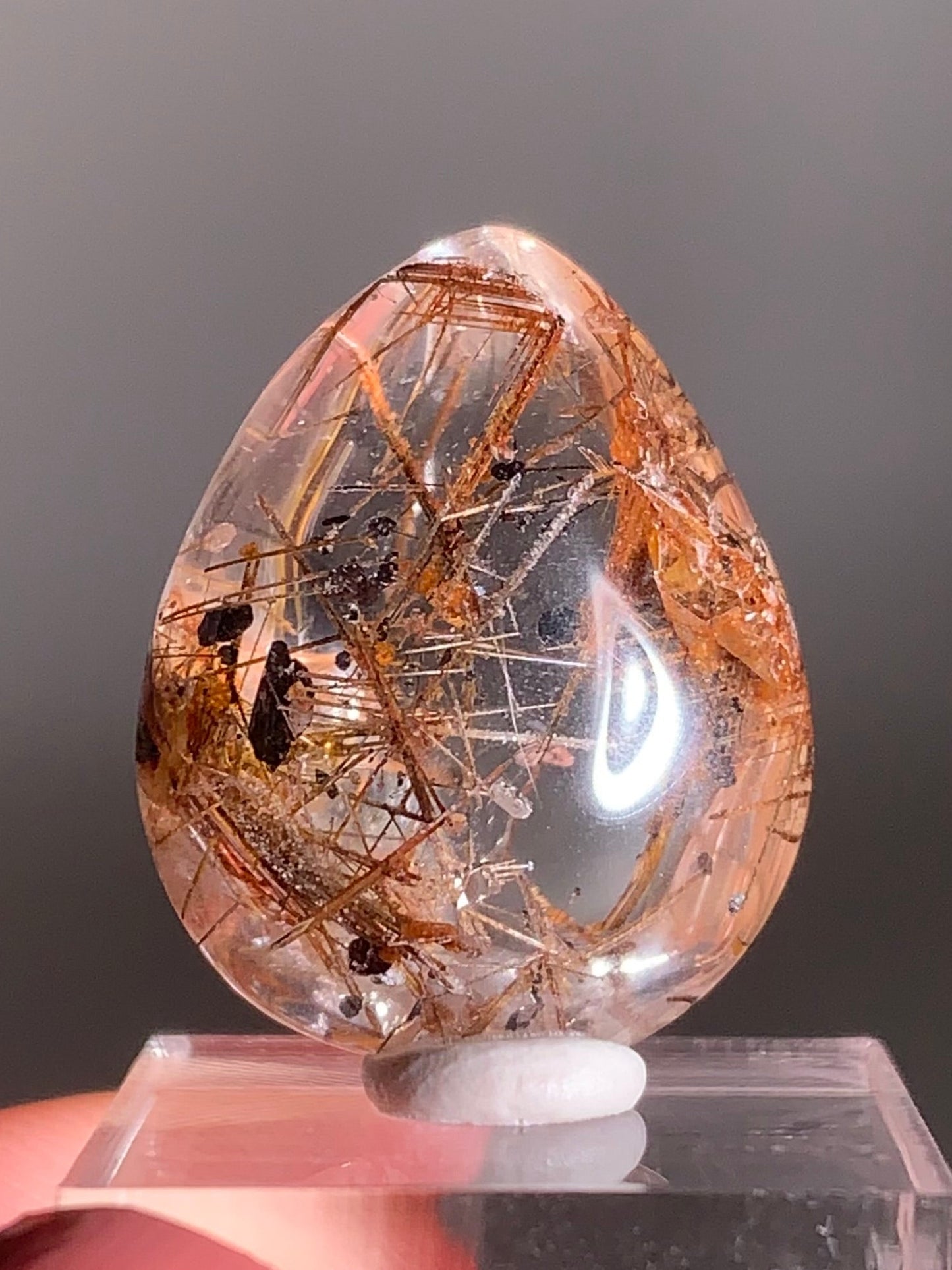 Rare Lattice Gold Rutile with Shiny Hematite, Mica & Garden Quartz Polished Freeform From Brazil