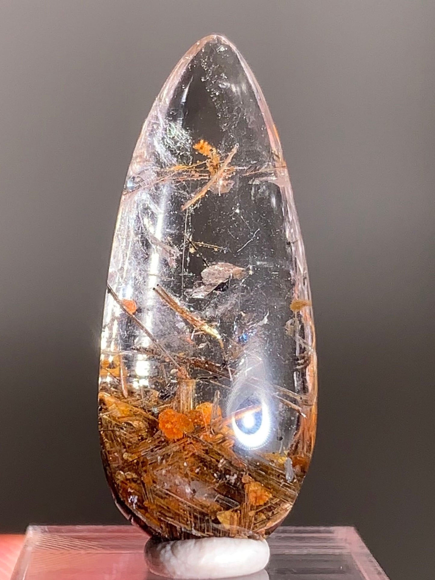 Rare Lattice Gold Rutile with Shiny Hematite, Mica & Garden Quartz Polished Freeform From Brazil