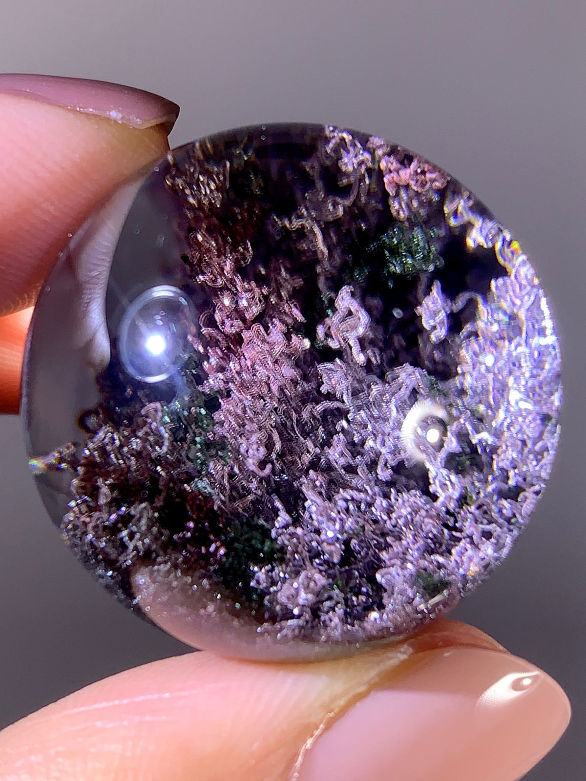 Collector’s Grade Sparkling Pink, Purple, Red & Green Garden Quartz Sphere | Brazil